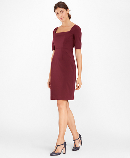 square neck sheath dress