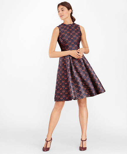 floral jacquard dress