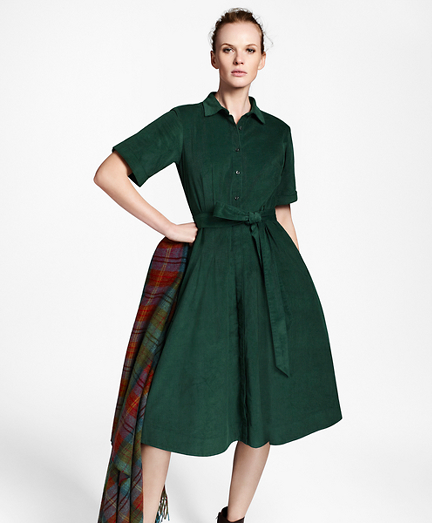 green corduroy dress