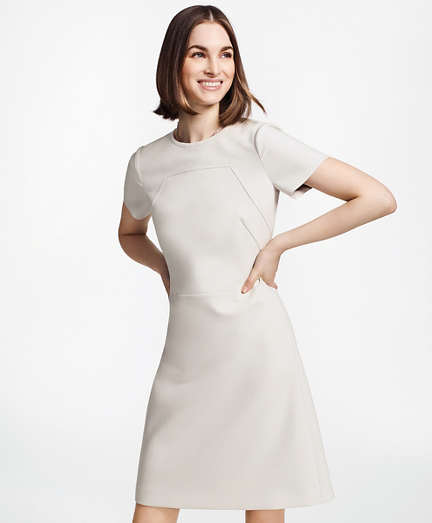 a line shift dress with sleeves