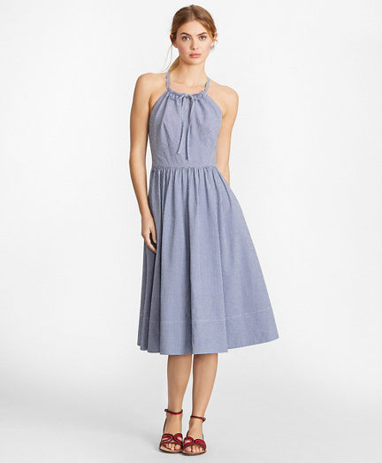 Gingham Seersucker Dress - Brooks Brothers