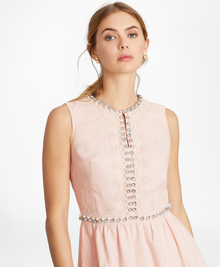 embellished linen dress