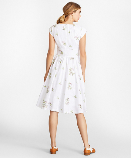 brooks brothers floral jacquard dress