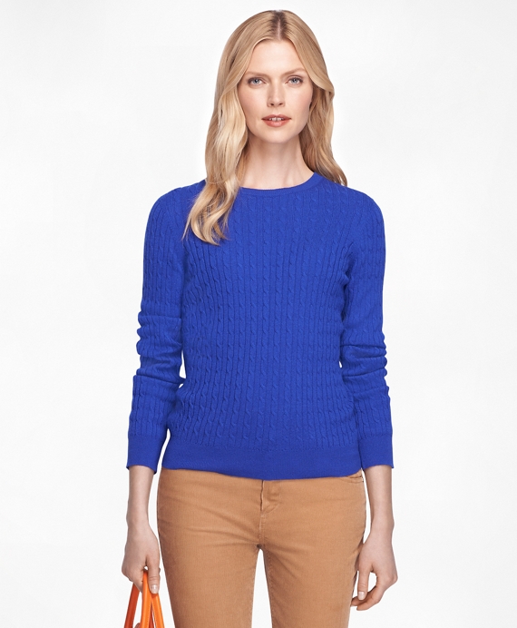 Women's Cashmere Cable Knit Crewneck Sweater | Brooks Brothers