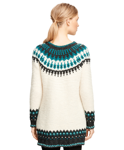 Women's Wool Blend Fair Isle Tunic Sweater Brooks Brothers
