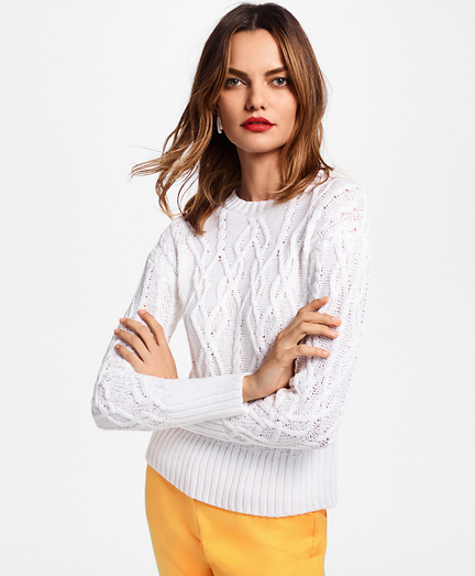 cotton cable knit sweater