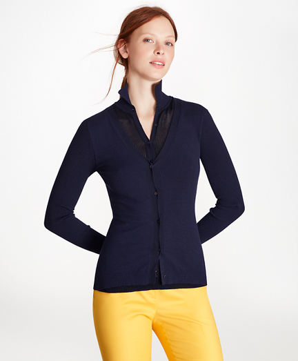 Cotton-Blend Pointelle Two-in-One Sweater