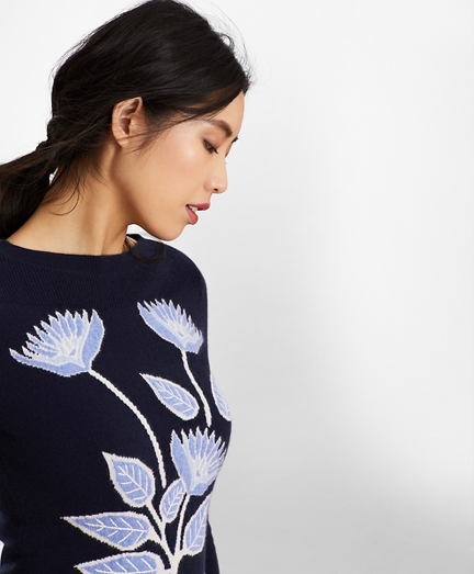 floral cashmere sweater