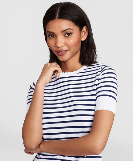 Striped Short-Sleeve Shell