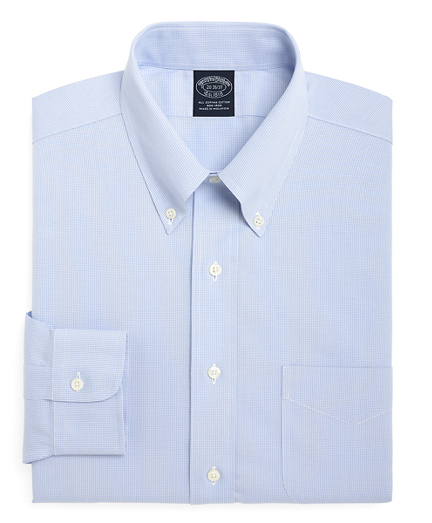 Big & Tall Dress Shirt, NonIron Houndstooth Brooks Brothers