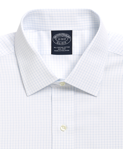 Big & Tall Dress Shirt, NonIron Graph Check Brooks Brothers
