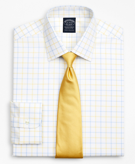 Stretch Big & Tall Dress Shirt, Non-Iron Poplin Ainsley Collar Double-Grid Check
