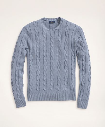 Big & Tall Supima® Cotton Cable Crewneck Sweater