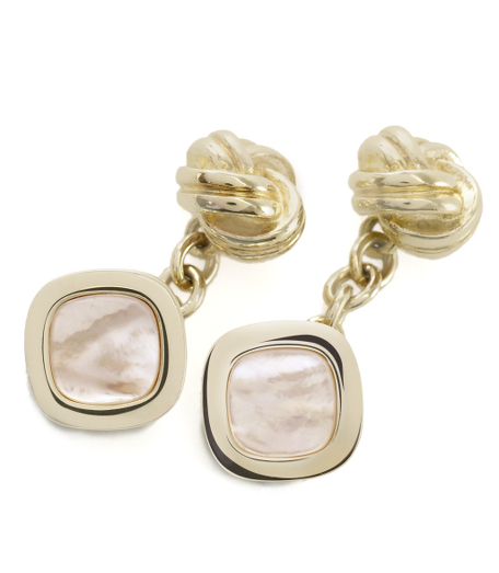 Women's Gold Knot and Square Cuff Links Brooks Brothers